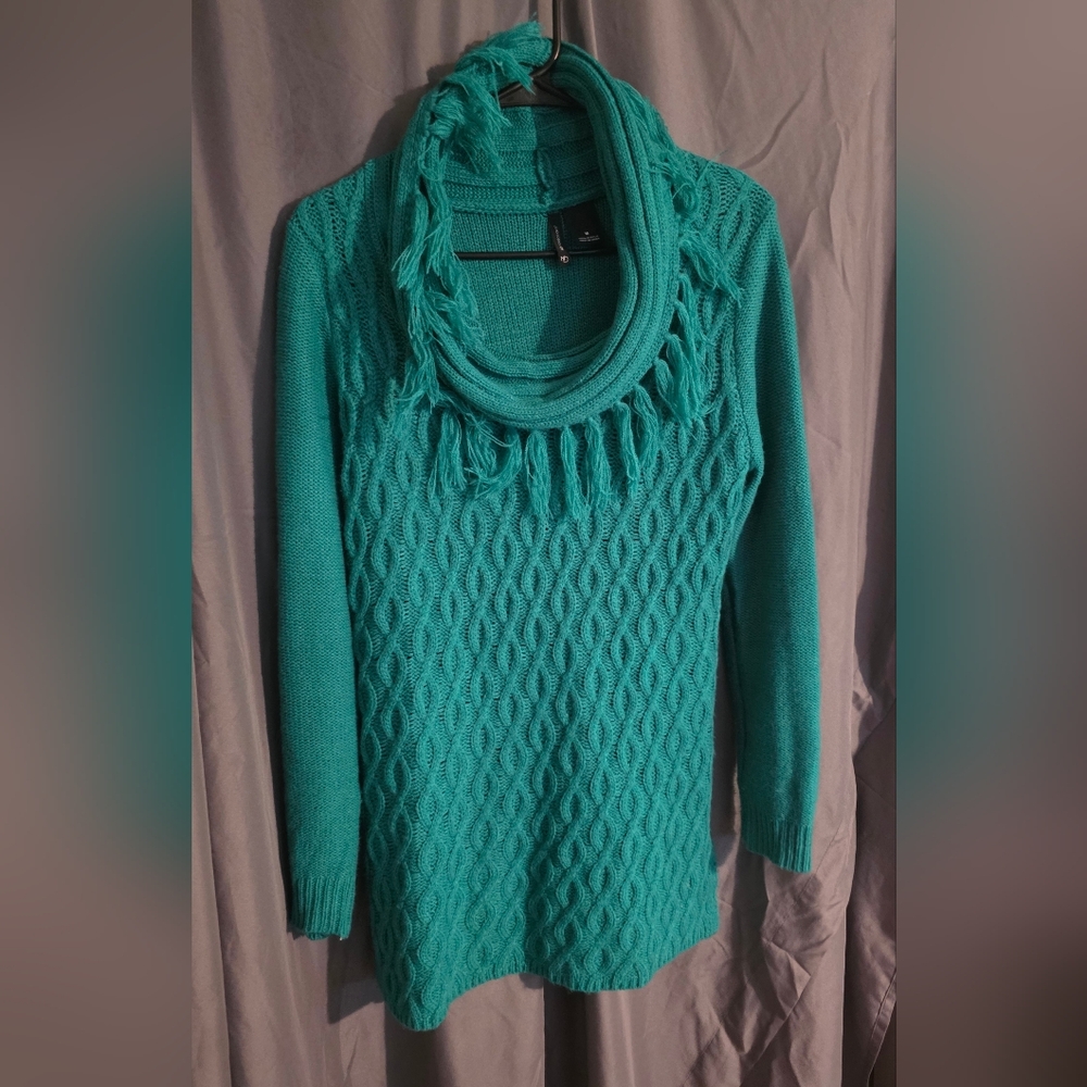 New Directions Turquoise Cowl Neck Sweater